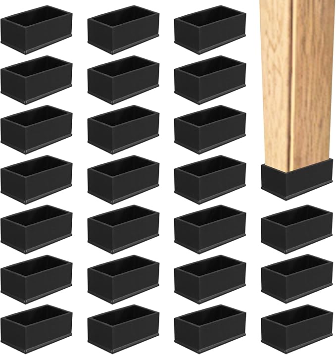 24 Pcs Wood Post End Cap 1.85 x 3.5 inch Waterproof Anti-Friction Black Post by UCEHIPAW