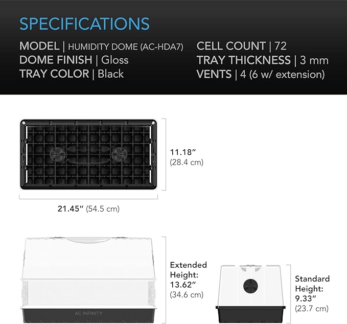 AC Infinity Large Humidity Dome, Heavy-Duty Germination Kit - Image 6