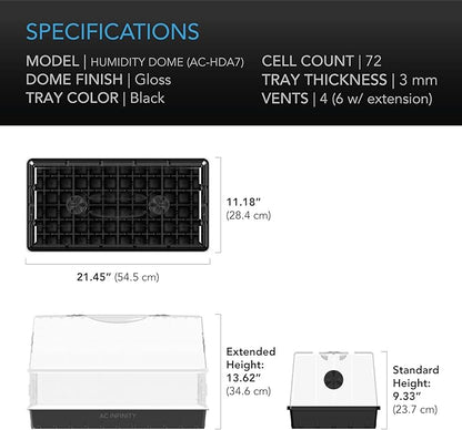 AC Infinity Large Humidity Dome, Heavy-Duty Germination Kit - Image 6