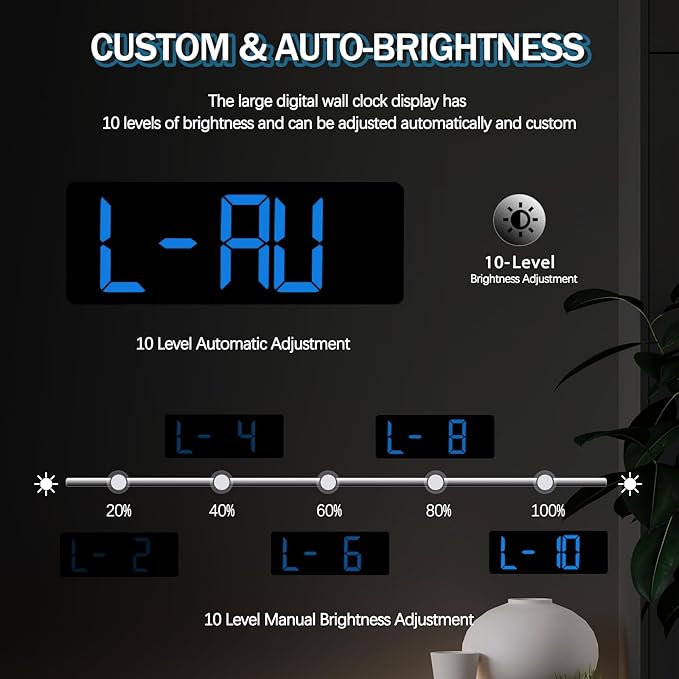 JoFomp 17.3" Large Digital Wall Clock, LED Digital Clock Large Display - Image 5