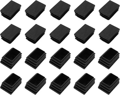 METALLIXITY Rectangle End Caps 24Pcs, Plastic Rectangle Tube Inserts Threaded by METALLIXITY