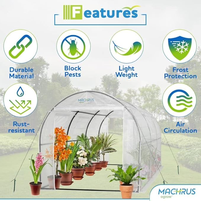 Machrus Ogrow Deluxe Walk-in Tunnel Greenhouse - Image 3
