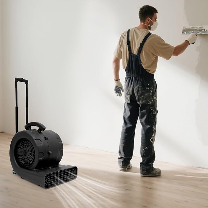 750W Air Mover Blower Fan, 3-Speed Carpet Dryer Fan - Image 8