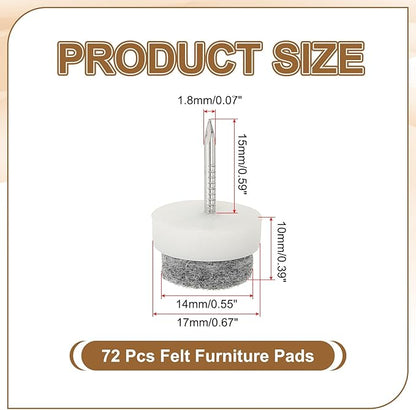 PATIKIL 17 mm Nail-on Felt Pads - Image 2
