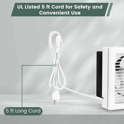6" Shutter Exhaust Fan, 258CFM Window or Wall Mount Ventilation Fan - Image 4