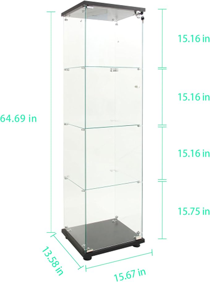 Yoluckea 4-Tier Glass Display Cabinet - Image 2