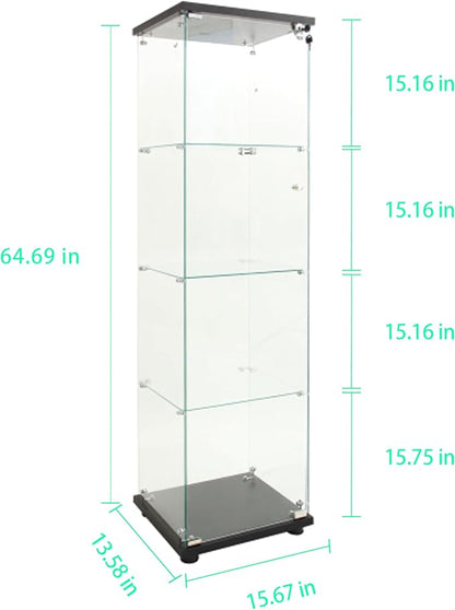 Yoluckea 4-Tier Glass Display Cabinet - Image 2