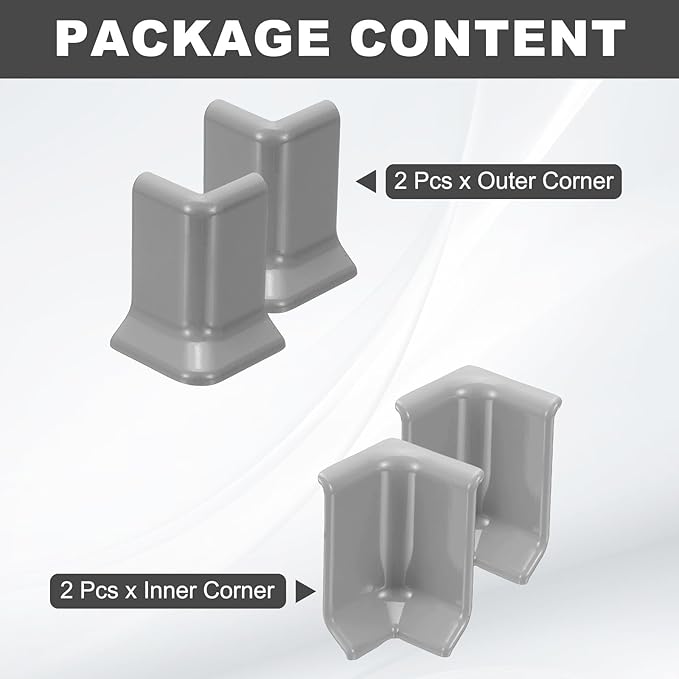 uxcell Self Adhesive Baseboard Corner Blocks, 2.2 Inch Wall Edge Corner - Image 3
