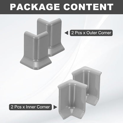 uxcell Self Adhesive Baseboard Corner Blocks, 2.2 Inch Wall Edge Corner - Image 3