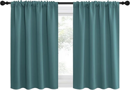 NICETOWN RV Blackout Curtains for Camper Windows, Sea Teal, Kitchen Curtains by NICETOWN