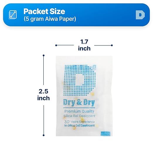 Dry & Dry Premium Orange Indicating Silica Gel Packets Desiccants - Image 6