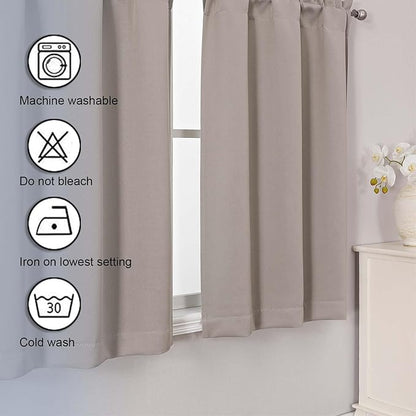 Chyhomenyc Stone Short Blackout Curtains 36 Inch Length, Small Kitchen Curtain - Image 7