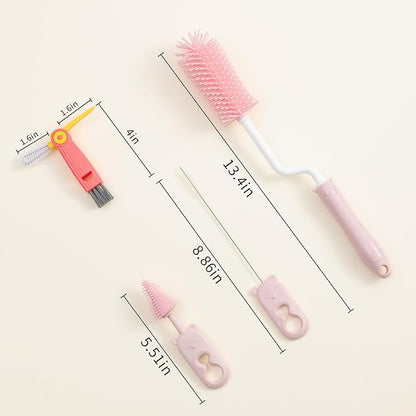 Chemimoso Silicone Spinning Bottle Cleaning Brush, 13.4in Long Handle Water Cup - Image 2