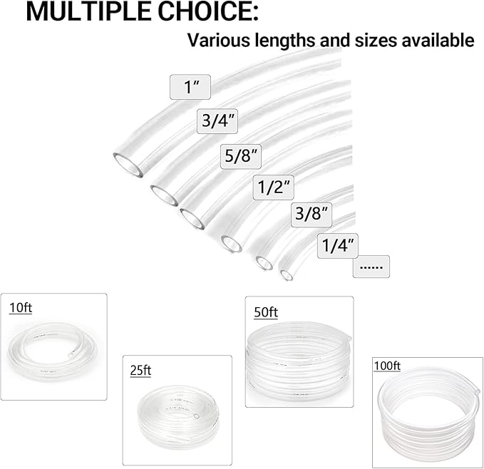 3/8’’ ID × 1/2’’ OD - 100 ft Clear Plastic Vinyl Tubing - Image 6