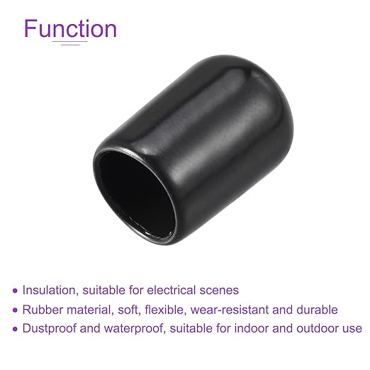 DMiotech 100 Pack 9mm ID Black Screw Thread Protectors Rubber End Caps Bolt - Image 5