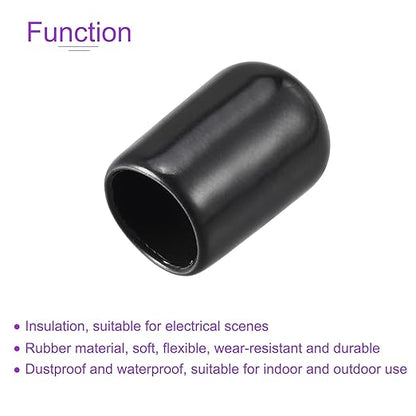 DMiotech 100 Pack 9mm ID Black Screw Thread Protectors Rubber End Caps Bolt - Image 5