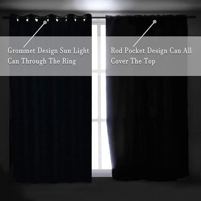 2Panels Vibrant Orange Blackout Thermal Insulated Curtains - Image 5