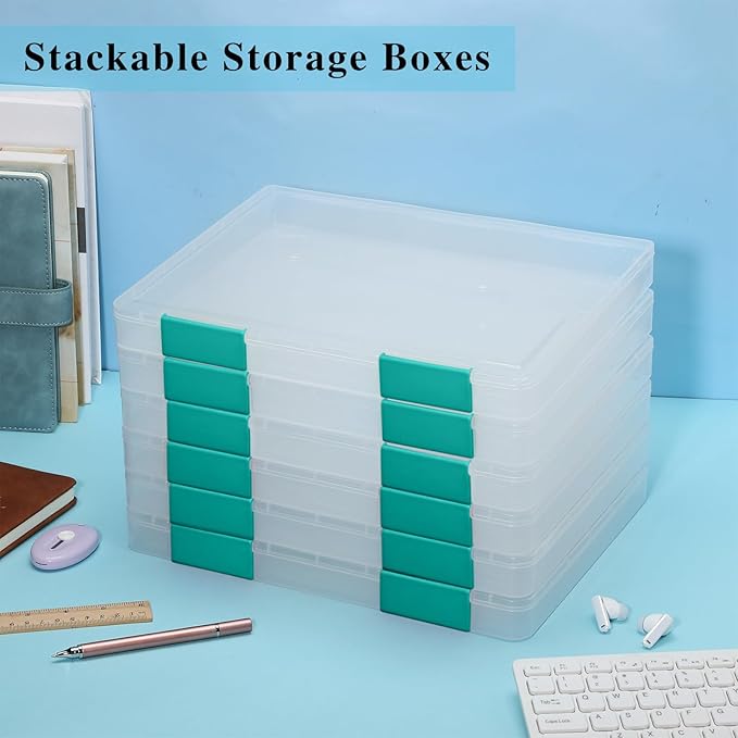 PerKoop 6 Pcs Clear Paper Storage Box A4 Plastic File Box Document Paper - Image 6