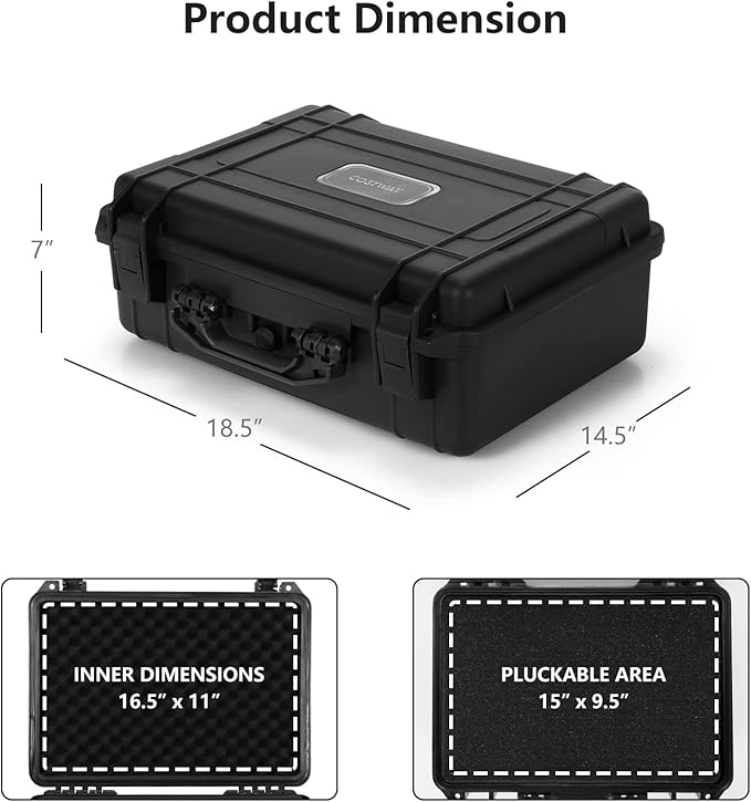 COSTWAY Waterproof Hard Case, 18.5-Inch Multi-Purpose Small Camera Dry Box - Image 5