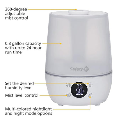 Safety 1st Humid Control Filter Free Humidifier, Detects temperature and - Image 2