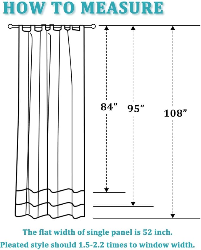 RYB HOME Outdoor Curtains for Patio Waterproof Tab Top Block Sunlight Thermal - Image 8