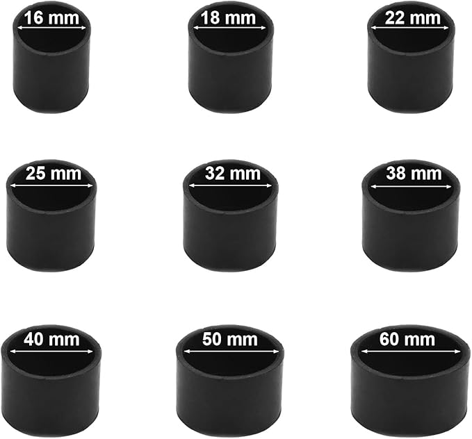 8Pcs 25mm Rubber Chair Leg Caps Black Rubber Leg Tips Round Furniture Feet - Image 4