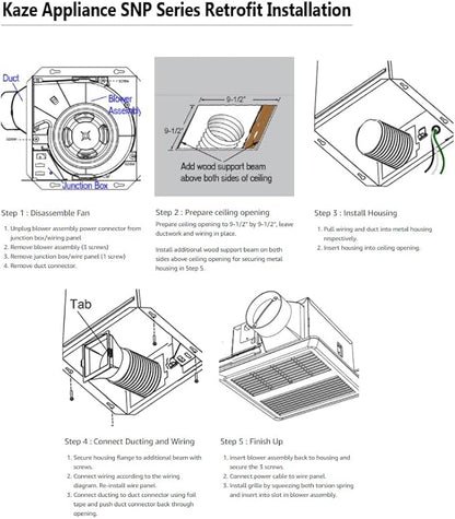 SNP100HL9 | 100 CFM | 0.8 Sone | Energy Star Certified | Humidity Sensing | - Image 8