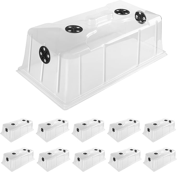 MIXC 10 Pack Humidity Dome 7" Tall Extra Strength, 1020 Growing Trays Cover by MIXC