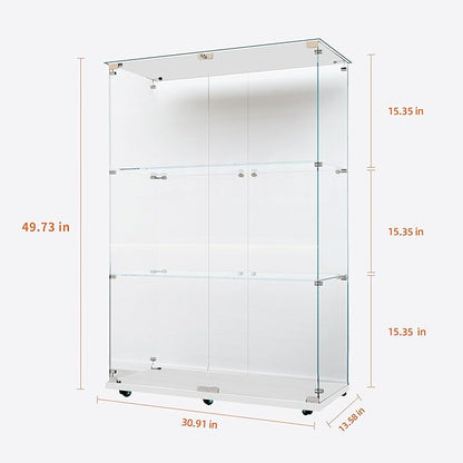 Yoluckea 3 Tiers Glass Display Cabinet - Image 2