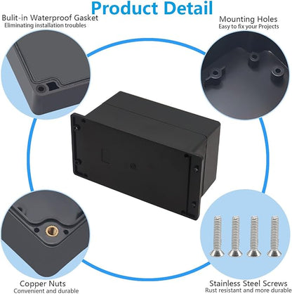Outdoor Waterproof Junction Box IP67 Project Box ABS Black Electrical Boxes - Image 6