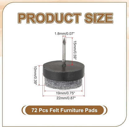 PATIKIL 22 mm Nail-on Felt Pads - Image 2