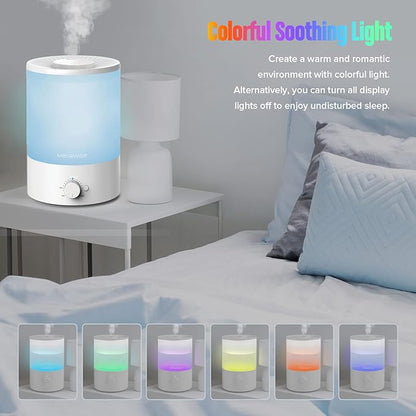 MEGAWISE 3.5L Ultrasonic Cool Mist Humidifier – Top-Fill, Essential Oil Diffuser - Image 6