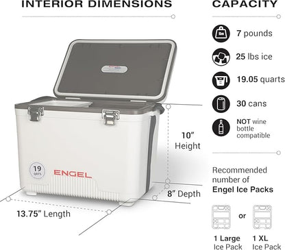 Engel 19qt Leak-Proof, Air Tight, Drybox Cooler and Small Hard Shell Lunchbox - Image 3