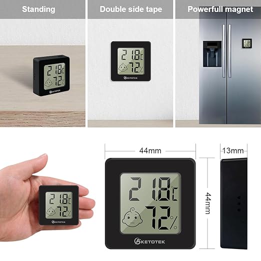 KETOTEK Mini Hygrometer Indoor Thermometers Humidity Meter 2 Pack Humidity - Image 6