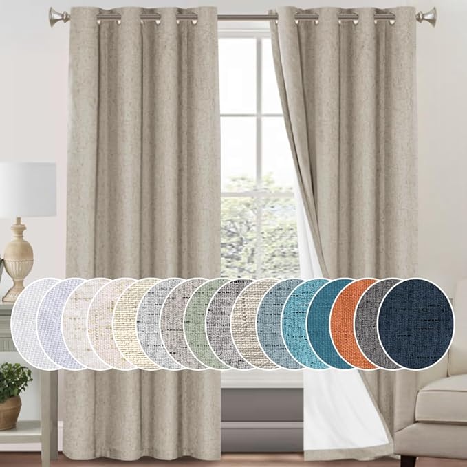 PrinceDeco Linen Blackout Curtains by PrinceDeco