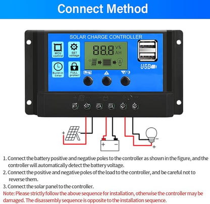 PWM Solar Charge Controller 20A Solar Panel Controller 12V/24V Auto Adjustable - Image 3
