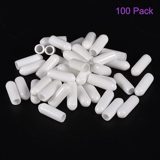 DMiotech 100 Pack 5mm ID White Screw Thread Protectors Rubber End Caps Bolt - Image 6