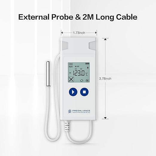 Freshliance Ultra Low Temperature Data Logger, Reusable Temperature Recorder - Image 3