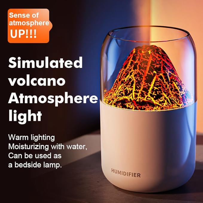 Portable Mini Volcano USB Humidifier - 300ml Cool Mist - Image 2