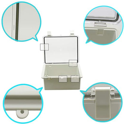 Zulkit Junction Box ABS Plastic Waterproof IP65 Electrical Boxes Hinged Shell - Image 8