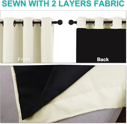 NICETOWN Warm Curtains for Winter, Bedroom Full Blackout Curtain Panels - Image 5