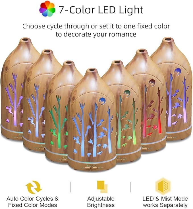 3 Essential Oil Diffuser Set, 7.1''x3.5'' Aromatherapy Diffusers, Desk - Image 5