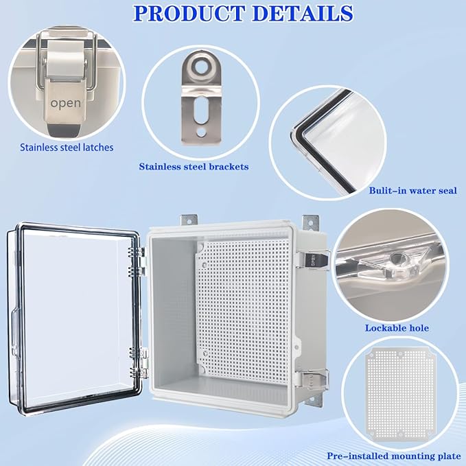 Waterproof Outdoor Electrical Box Junction Box Weatherproof IP67 ABS Plastic - Image 3
