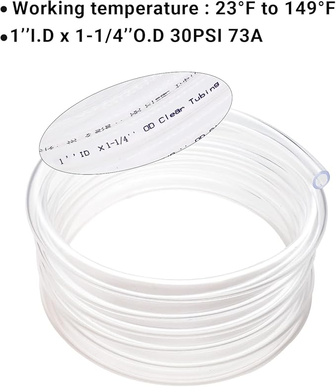 1’’ ID × 1-1/4’’ OD - 50 ft Clear Plastic Vinyl Tubing - Image 5