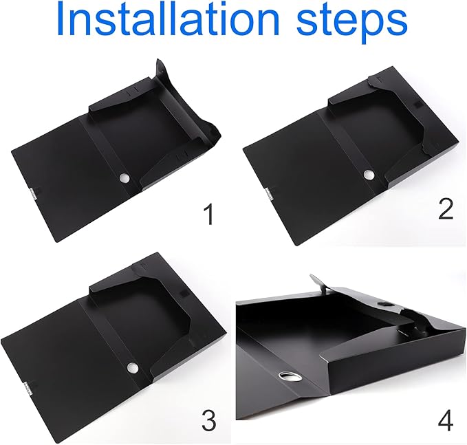 A4 Storage File Boxes Archives Cases, Foldable Plastic File Folder, Thickened - Image 7