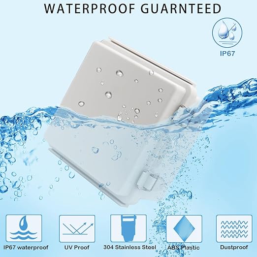 Zulkit Junction Box, IP67 Waterproof Electrical Box Hinged Cover Stainless - Image 2