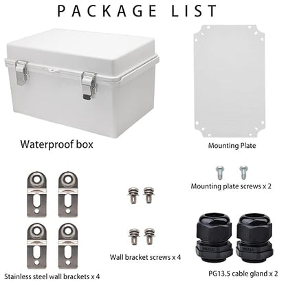 Waterproof Electrical Box, IP67 Junction Box Stainless Steel Latch Hinged Grey - Image 5