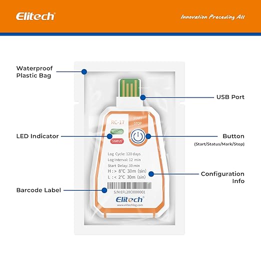 Elitech 20 Pack 120 Days USB Temperature Data Logger Single-Use Cold Chain - Image 6