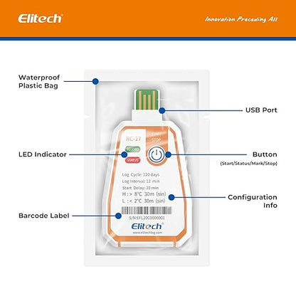 Elitech 50Pack USB PDF Data Logger Recorder Single-use Disposable, Temperature - Image 6