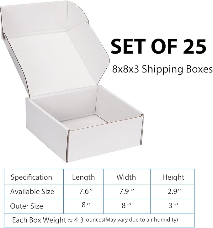 Small Shipping Boxes 8x8x3 Inch - Image 2